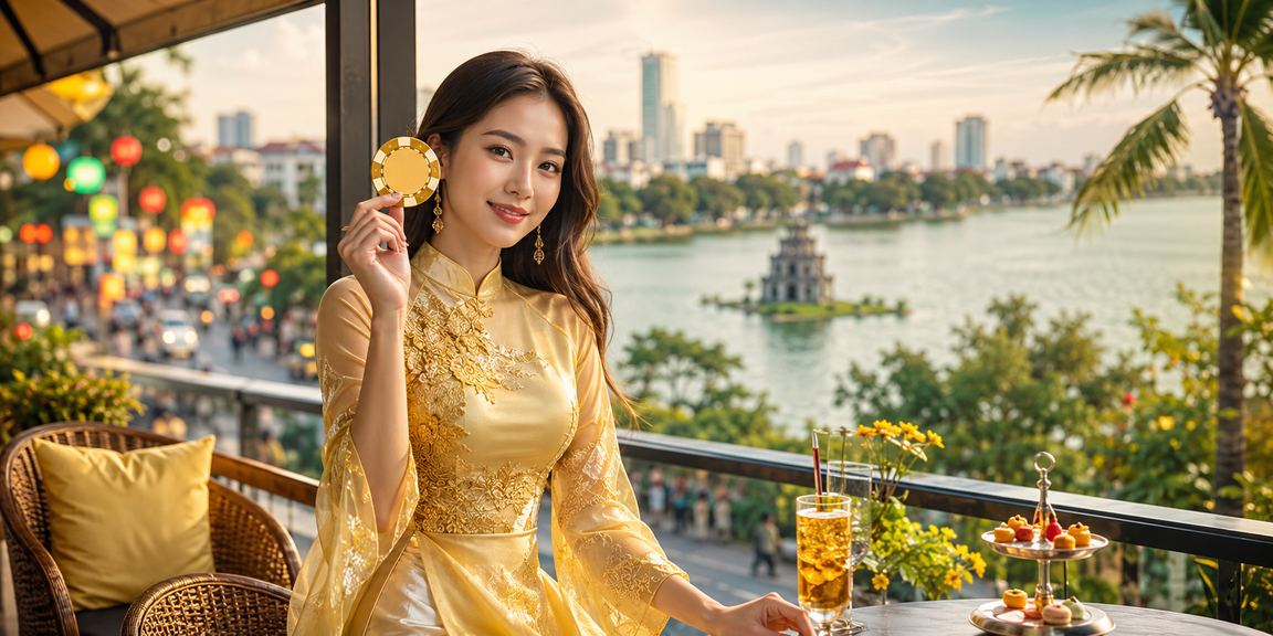 Người dùng Hà Nội theo dõi kèo bóng đá trực tuyến với trang phục áo dài truyền thống