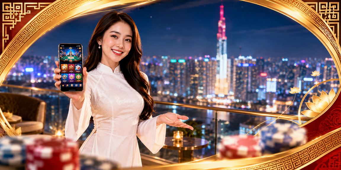 Người phụ nữ TP.HCM mặc áo dài chơi bài tại không gian giải trí hiện đại
