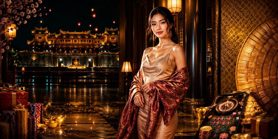 Khung cảnh Huế truyền thống với nón lá – người dùng trải nghiệm casino và đặt cược thoải mái